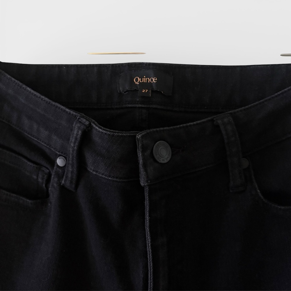 QUINCE Luna Stretch Flare Black Women’s Jeans | Size 27 / 30 - Picture 4 of 8